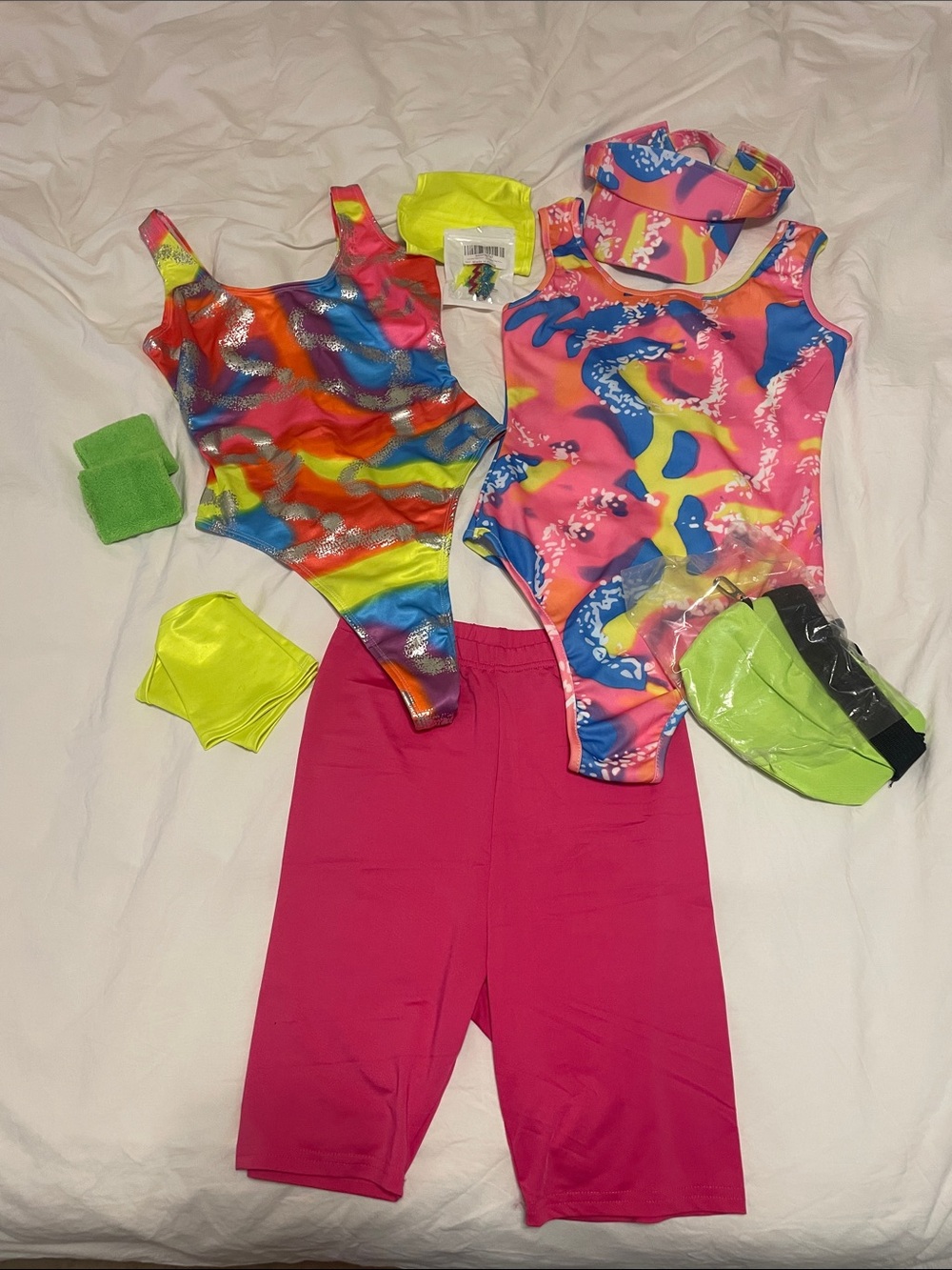 80’s Women’s Neon Multicolor Workout Costume | pink
Size:XS